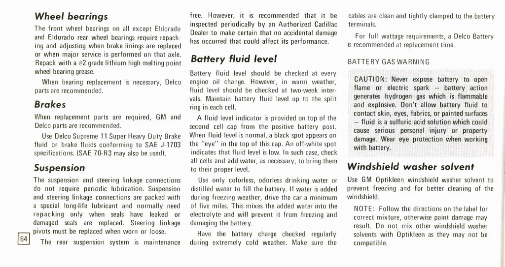 1973 Cadillac Owners Manual Page 82